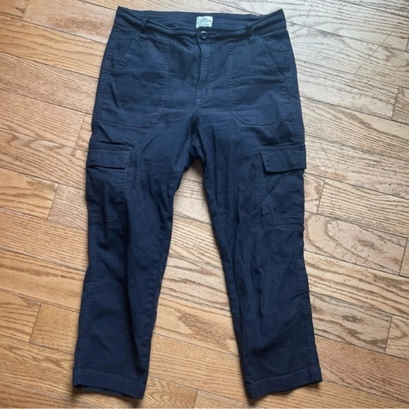 J.Crew Women's Straight Leg Utility Cargo Pants - Size 27 Petite - Navy Blue - Picture 1 of 5